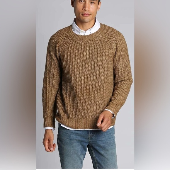 NWOT Men’s Jachs New York Copper Marled Ribbed Crewneck Sweater Size Medium - Picture 1 of 10
